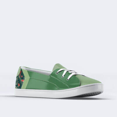 Tropical Floral Green Women's Sneakers